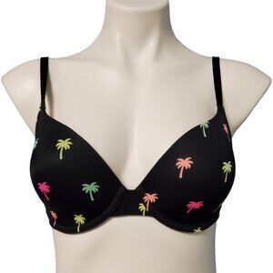 PINK T-Shirt Bra Women 32D Black Wear Everywhere Underwire Victoria's Secret